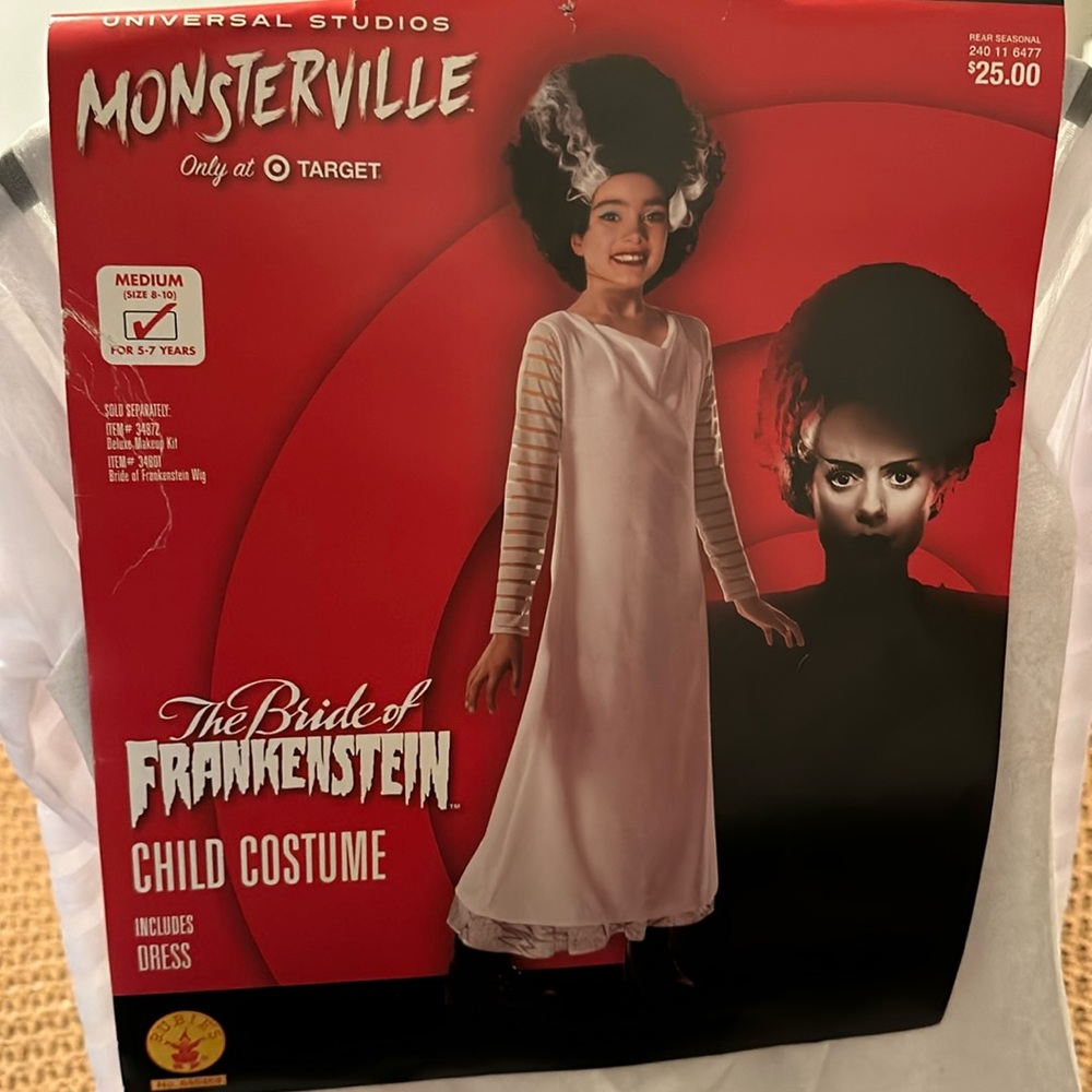 Bride of Frankenstein costume size Medium